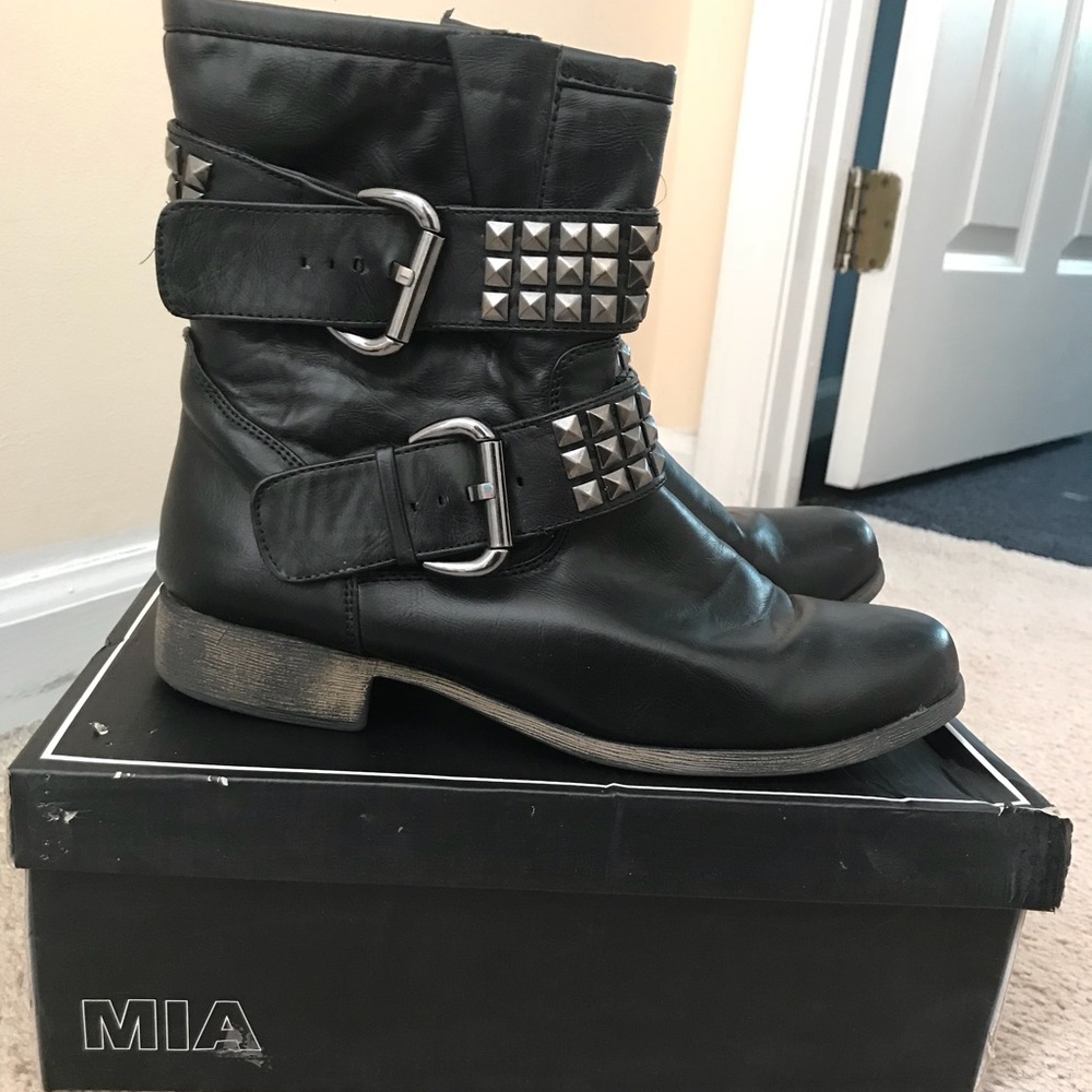 Black studded boots